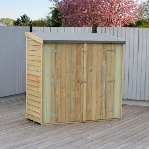 Shire 6x3 Overlap Pressure Treated Pent Shed with Double Doors