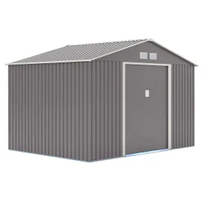 Rowlinson Trentvale 10x8 ft Apex Light grey Metal 2 door Shed