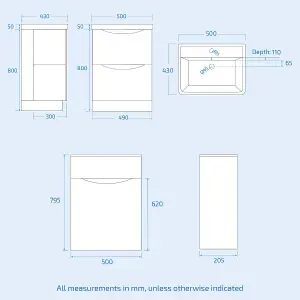 Nes Home Merton Grey Freestanding Vanity Basin Unit Square Rimless Close Coupled Toilet