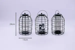 3pack Wild Bird Feeders for Seeds, Peanut, fat ball feeder Squirrel resistant