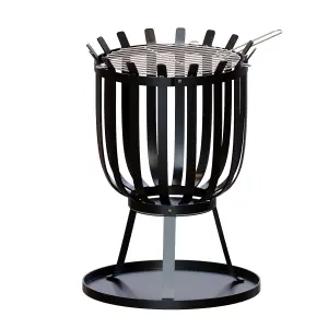 Fire Vida Black Square Portable Steel Brazier Outdoor