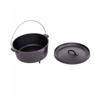 Oypla 4L Cast Iron Non Stick Dutch Oven Casserole Dish Camping Cooker