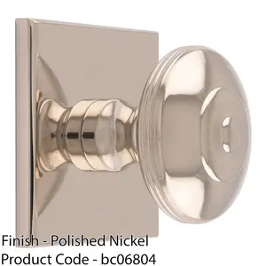 32mm Round Cabinet Door Knob & 40x40mm Matching Backplate Polished Nickel Handle