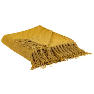 Blanket YARSA Cotton 125 x 150 cm Mustard