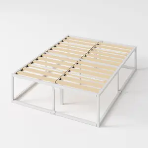 Dekker Minimal Metal Bed - 46 cm High White / UK King (150 x 200 cm)