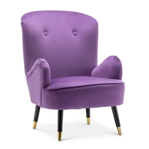 Velvet Purple Mia Accent Chair