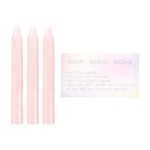 Something Different Manifestation Spell Candles Set (Pack of 3) Pink (One Size)