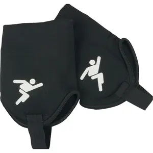 Junior Black Ankle Protectors - Football Rugby Padded Joint Cover Stirrup Shoe