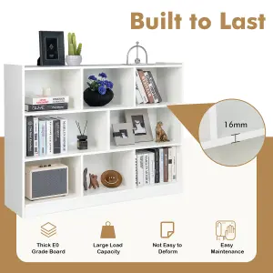 Costway 3 Tier 8 Cube Open Shelf Storage Cabinet Wood Bookshelf Display Shelf