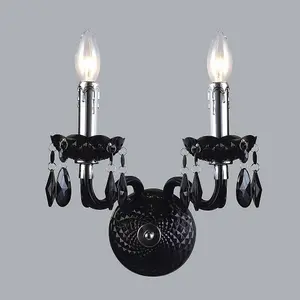 Luminosa Classic Wall Lamp Black 2 Light , E14