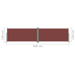 Berkfield Retractable Side Awning Brown 140x600 cm