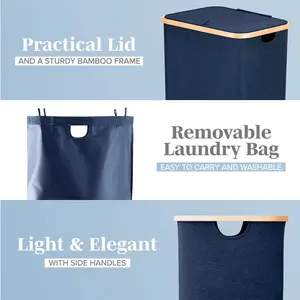 Fabric Laundry Hamper Blue