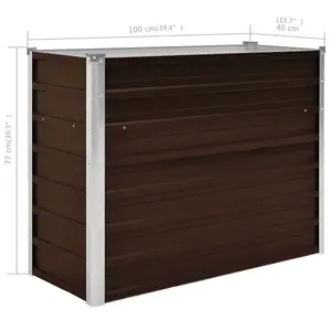 Berkfield Garden Raised Bed Brown 100x40x77 cm Galvanised Steel