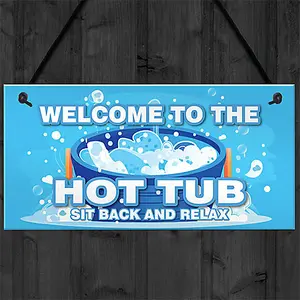 Red Ocean Hot Tub Signs And Plaques For Garden Summerhouse Shed Sit Back And Relax Hanging Wall Sign Hot Tub Accessories