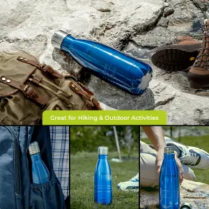 Royalford 350ml Double Walled Insulated Water Flask, Blue