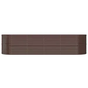 Berkfield Garden Planter Powder-coated Steel 296x80x68 cm Brown