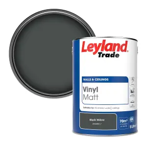 Leyland Trade Vinyl Matt Walls & Ceilings Emulsion Paint Black Widow (PPG0997-7) 5L