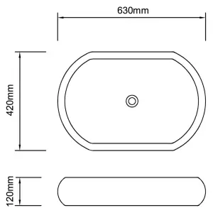 Luxury Ceramic Basin Oval-shaped Sink White 63 x 42 cm