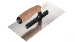 Toolty Stainless Steel Trowel with Cork Handle on Polyamide Foot 270mm for Plastering Rendering Finishing Smoothing DIY