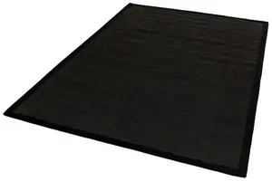 Black/Black Natural Decorative Plain Bordered Modern Anti Slip Easy to Clean Rug for Living Room and Bedroom-200cm X 300cm