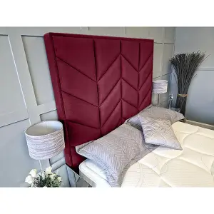 Alino Plush Velvet Maroon TV Bed Frame