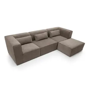 Doris Modular Corner Sofa in Brown Chenille