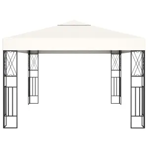 Berkfield Gazebo with LED String Lights 3x4 m Cream Fabric