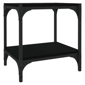 Berkfield TV Cabinet Black 40x33x41 cm Engineered Wood and Steel