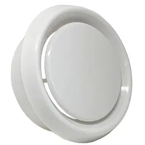 Kair Plastic Round Ceiling Vent 150mm - 6 inch Diffuser / Extract Valve with Retaining Ring