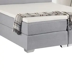 Fabric EU Super King Size Divan Bed Light Grey PRESIDENT