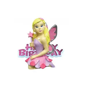 Creative Party Happy Birthday & Fairy Cake Topper Pink (One Size)