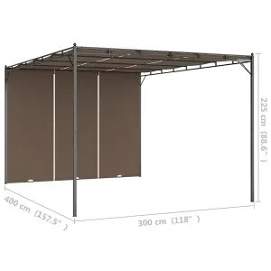 Berkfield Garden Gazebo with Side Curtain 4x3x2.25 m Taupe