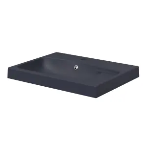 GoodHome Mila Black Rectangular Vanity Basin (W)60.4cm