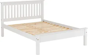 Monaco 4ft Small Double Bed Low Foot End White