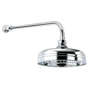 Kingham Traditional Single Outlet Concealed Shower Valve with Waterfall Shower Head & Arm