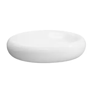 GoodHome Kentia Matt White Round Counter top Basin (W)39.6cm