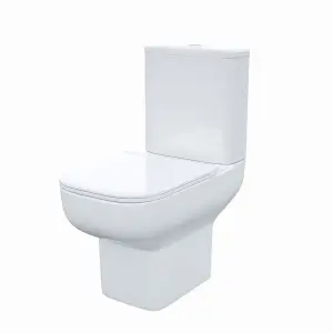 Nes Home Close Coupled Toilet Pan, Cistern & Soft Close Seat