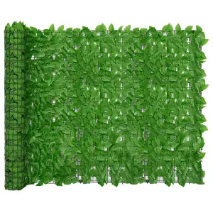 Berkfield Balcony Privacy Screen with Green Leaves 300x150 cm