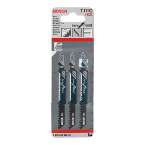 Bosch T-shank Jigsaw blade T111C (L)100mm, Pack of 3