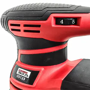 Lumberjack Random Orbital Sander 350W 125mm Includes Dust Box & Sanding Pads Red