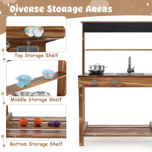 Costway Kids Outdoor Mud Kitchen Robust Toddlers Educational Play Kitchen