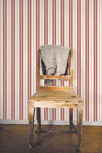 Galerie Stripes And Damask 2 Red Heritage Stripe Smooth Wallpaper