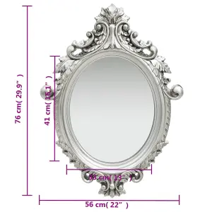 vidaXL Wall Mirror Castle Style 56x76 cm Silver