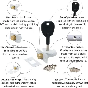 EAI - Rack Bolt - 37mm / 14mm Backset - White Coated