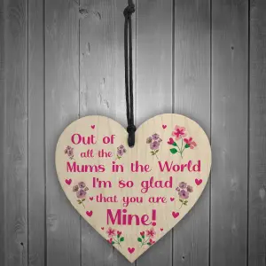 Novelty Gift For Mum On Mothers Day Birthday Thank You Gift For Her Wood Heart