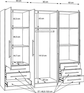 Ingram 4 Door Wardrobe Zipcode Design