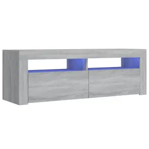 Berkfield TV Cabinet with LED Lights Grey Sonoma 120x35x40 cm