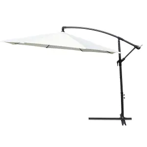 KCT Garden Parasol 3M Large Cream with Adjustable Crank