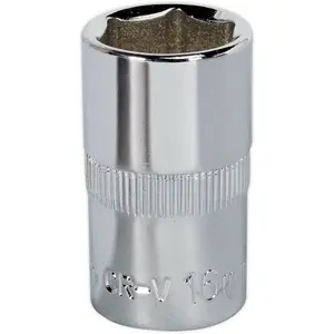 High-Quality 16mm Forged Steel Drive Socket - 1/2 Inch Square Drive with Polished Chrome Finish