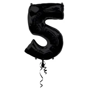 Amscan 5 Shaped Foil Balloon Black (One Size)